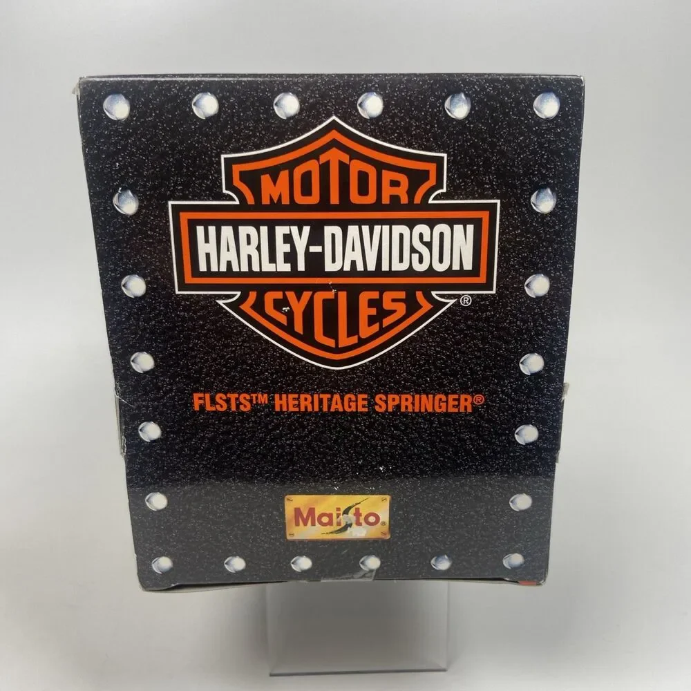 Maisto White Harley Davidson FLSTS Heritage Springer 1:10 95th Anniv. Collectors